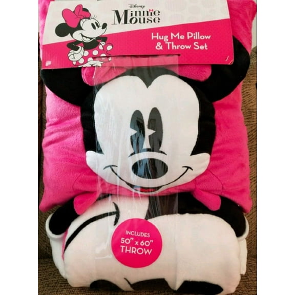 Mini Mouse Hug Me Pillow And Throw Set 50" x 60" - NEW