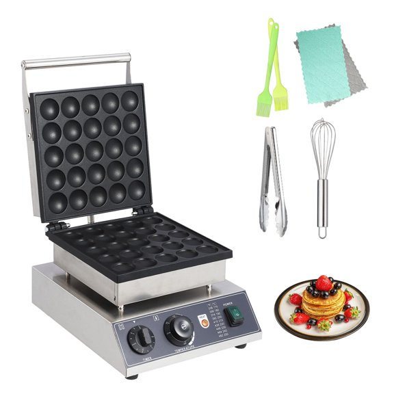 Mini Muffin Maker, Commercial Non-Stick Pancake Maker  ,50 Hole Stainless Steel Electric Muffin Maker with 50-300°C Temperature and Time Control, for Home and Restaurant