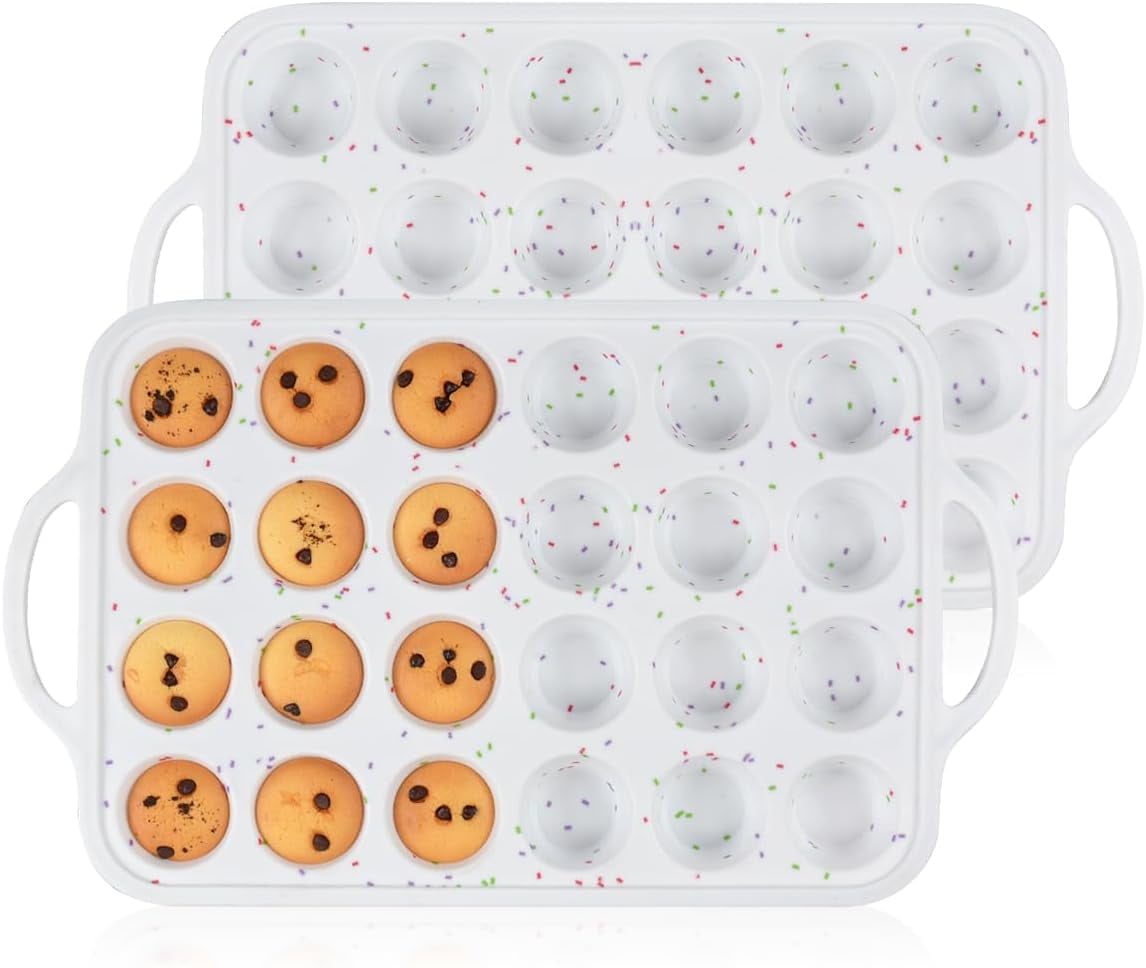 Silicone Muffin Pan With Metal Reinforced Frame - 12 Cups