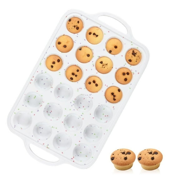 Mini Muffin Pan, Metal Reinforced Frame Mini Cupcake Pans 24 Cups