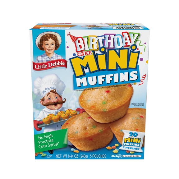 Mini Muffins 5 Pouches 8.44 Little Debbie Oz Box Birthday Cake