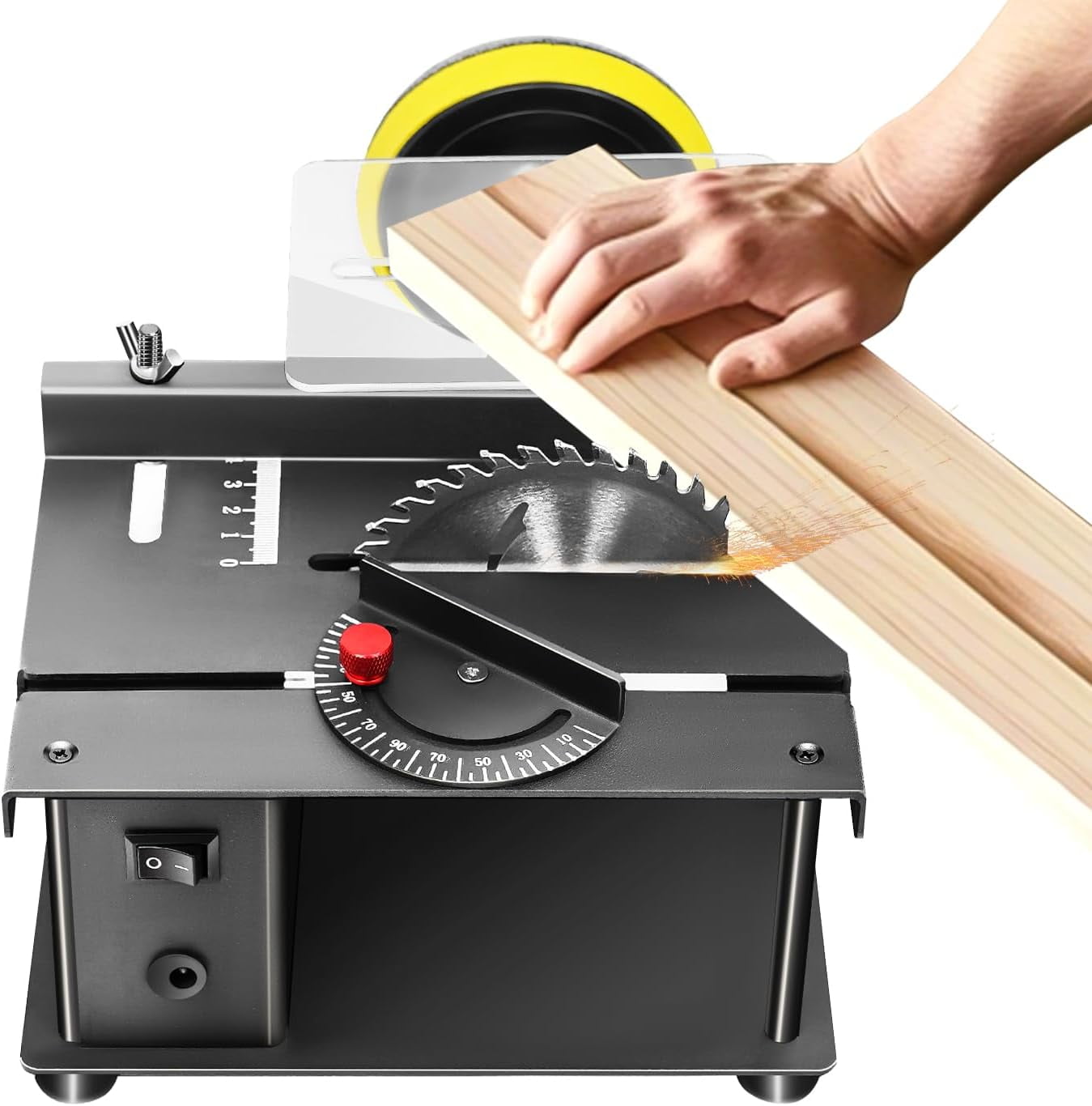 Mini Desktop Electric Table Saw – 7 Speed Control, Adjustable Blade Height, T-Square Guide, 100-240V 5 thumbnail image