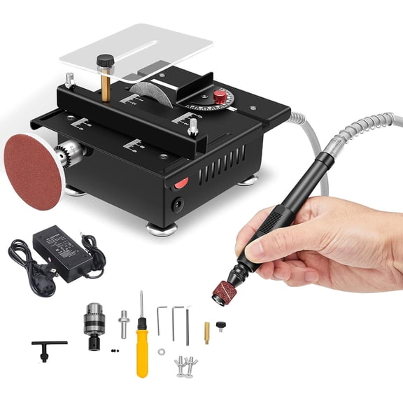 Mini Multi-Functional Table Saw Portable Mini Table Saw for Crafts,Speed & Angle Adjustable, All-in-One Machine, for Wood/PCB/Acrylic/Plastic