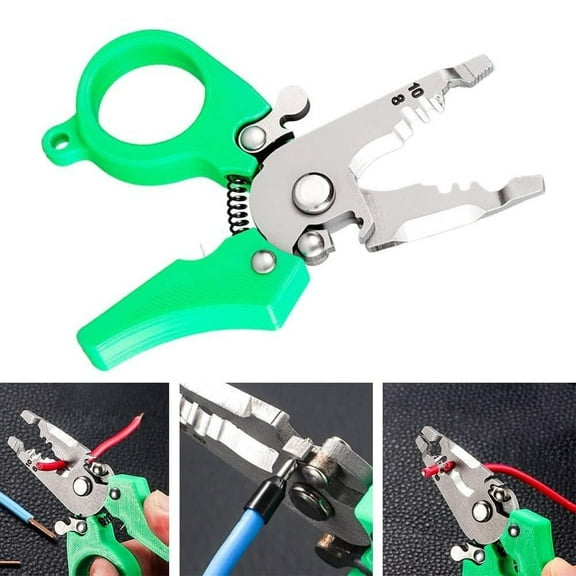 Mini Multi-Tool Wire Stripper & Crimper | Compact Precision Stripping, Splitting & Terminal Crimping | 95mm Size, 50g Lightweight | High-Tension Spring, Ergonomic Grip | Pocket Electrician Tool