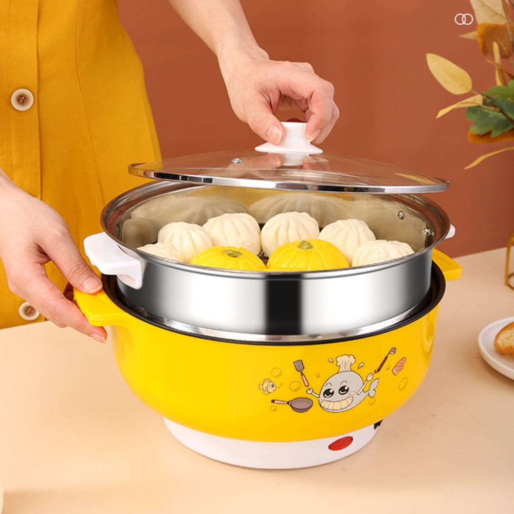 Mini Multifunction Electric Cooker Single Layer Portable Electric Hot Pot for Dormitory Offices