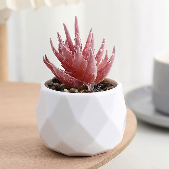 Mini Multicolor Artificial Succulents in Plastic Pot, Zero Maintenance Faux Potted Plants Ornament, Long Lasting Fake Greenery Decor for Desk Windowsill Office Bedroom Kitchen, Housewarming Gifts
