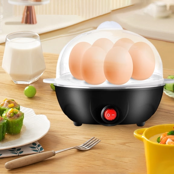 Mini Multifunctional Egg Cooker, Stainless Steel and Plastic Design, Steam Up to 7 Eggs Automatically, Easy to Clean and Safe for Kitchen Home Use
