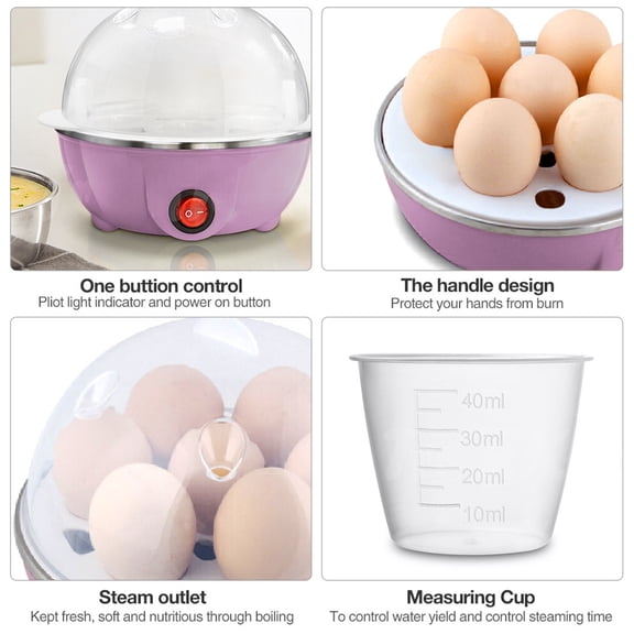 Mini Multifunctional Electric Egg Cooker with Auto Shut Off,Household Egg Boiler,Egg Cooker for 7 Hard Boiled Eggs, Kitchen Appliances,Home Gadgets,Cooking Gadgets(Pink)