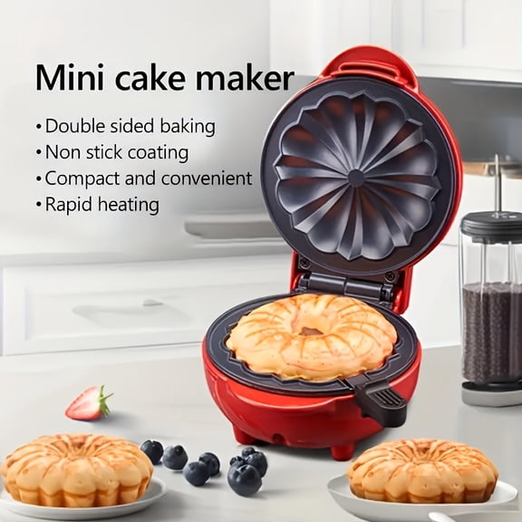 Multifunctional Fast Heating Waffle Cake Maker, Non-Stick Mini Household Toaster for Bread, Waffles and Breakfast Desserts, Practical Christmas Gift Kitchen Appliance