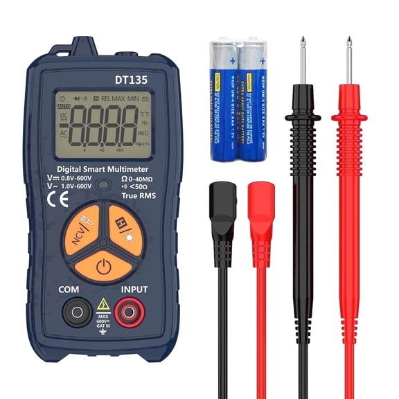 Digital Multimeter Tester, 2000 Counts with DC AC Voltmeter and Ohm Volt Amp Meter, Measures Voltage, Current, Resistance, Continuity and Diode, Blue