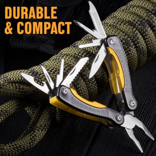 Mini Multitool Knife 12 in 1 Small Pocket Multi Tool with Knife and Pliers - Best Small Multi Purpose All in One Utility for Men & Women - Best Gear Accessory for EDC Work Camping Hiking 2229