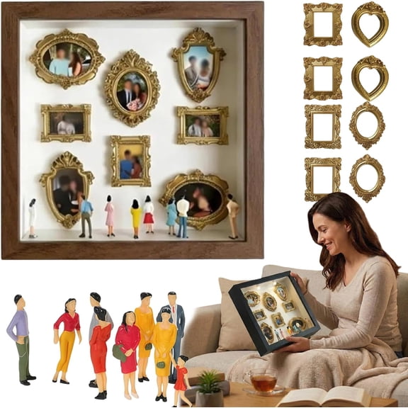 Mini Museum Kit, DIY Mini Museum Silhouette Box, Celebrate Your Unique Memories In Style, Museums Picture Frame With Gold Frames & Figurines