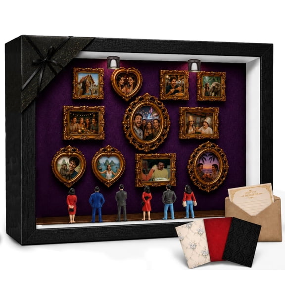 Mini Museum Shadow Box Memory Box Frame Shadow Box Picture Museum Romantic for Her Memorial Gifts, Personalized Present - Gallery of us Mini museo