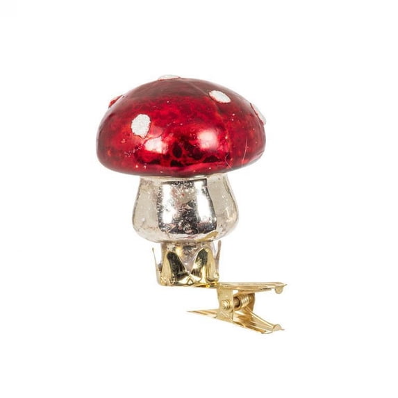 MDR Trading AB-18-WHIMSY-MINI-Q01 1.75 in. Mini Mushroom Clip Ornament - Red & White