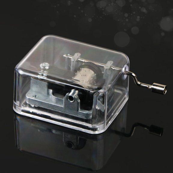 Mini Music Box Transparent Acrylic Hand - Cranked Music Box, Exquisite Mechanical Melody Player for Decoration & Gift