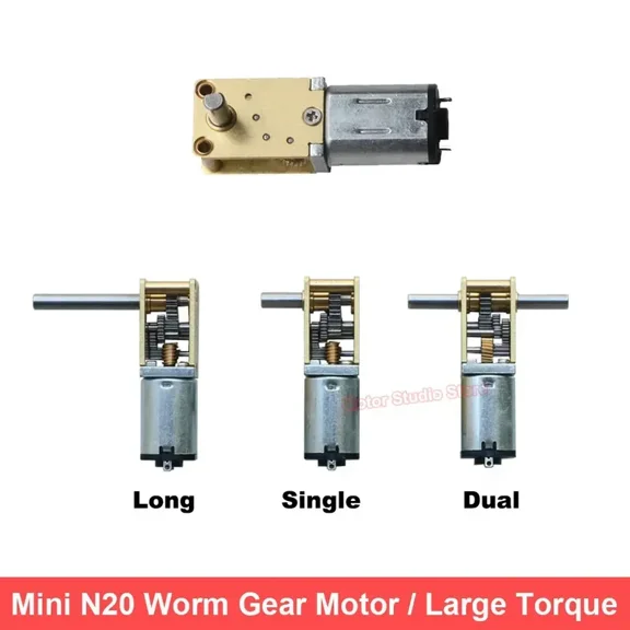 Mini N20 Metal arbox Reducer Motor Single/Dual Axis Long Shaft DC 3V-12V Slow Speed Worm ar Motor Lar Torque For Car Train