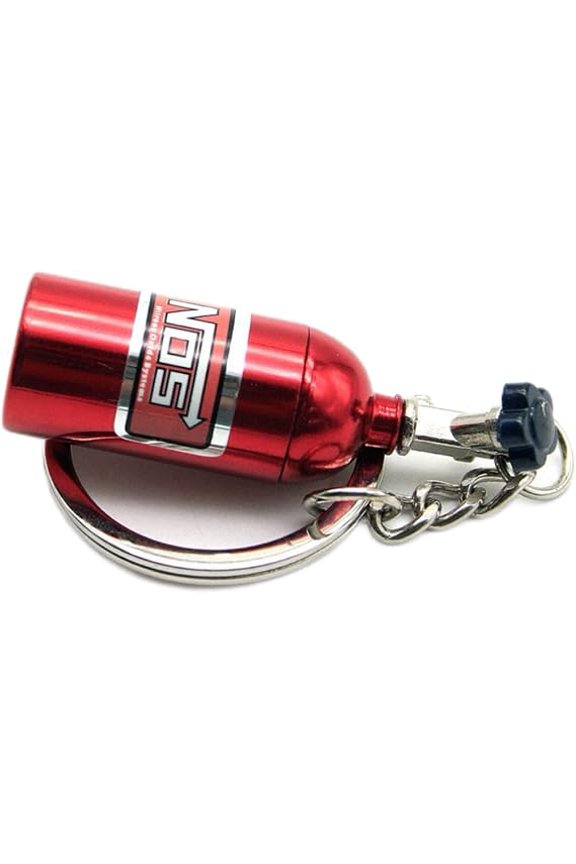 Mini NOS Bottle Keychain Nitrous Oxide Key Ring Red | Creative Keychain for Keys Bags Car Accessories Display