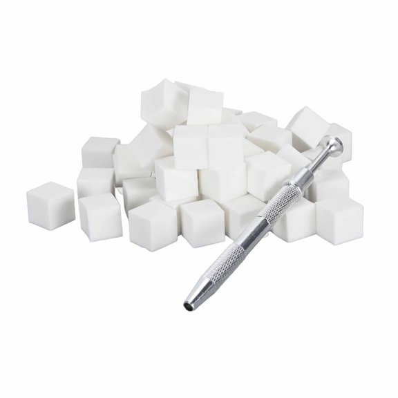 Mini Nail Art Sponge Block Kit with Clamping Grabber Tool - 1.5cm / 0.6 inches Gradient Blush Smudge Sponges for Perfect Manicure and Pedicure DIY Designs, Easy to Use Beauty Accessories Set