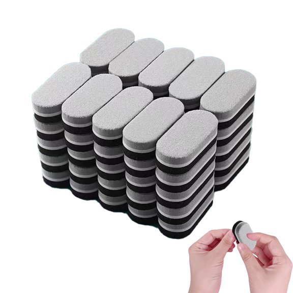 Mini Nail Files Block, 100/180 Grit Sponge Nail Buffers For Acrylic Nails, Buffing Block Double Sided For Manicure Tools - Grey/Black