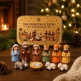Mini Nativity Scene Set in Tin Box, Christmas Nativity Set with ...