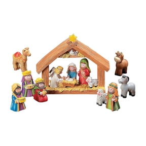 Fun Express Nativity Set Decorative Multicolor Resin 9 Pieces