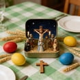 thumbnail image 1 of Mini Nativity Set in Tin Box, Portable Religious Christmas Decor, Handmade Resin Figurines for Holiday Tabletop Display, Travel-Friendly Easter Scene for Household & Gifting(B), 1 of 5