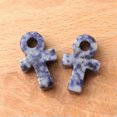 thumbnail image 1 of Mini Natural Crystal Ankh Carved Quartz Cross Pendant Egyptian Life Symbol DIY, 1 of 9