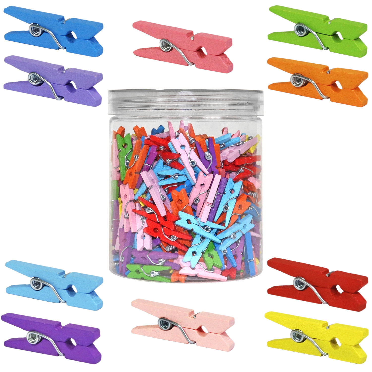 Mini Colored Wood Clothespins 1 Inch Craft Clips Photo Paper Peg Pin for  Photo and Picture Hanging 10 Coloers Each 10pcs