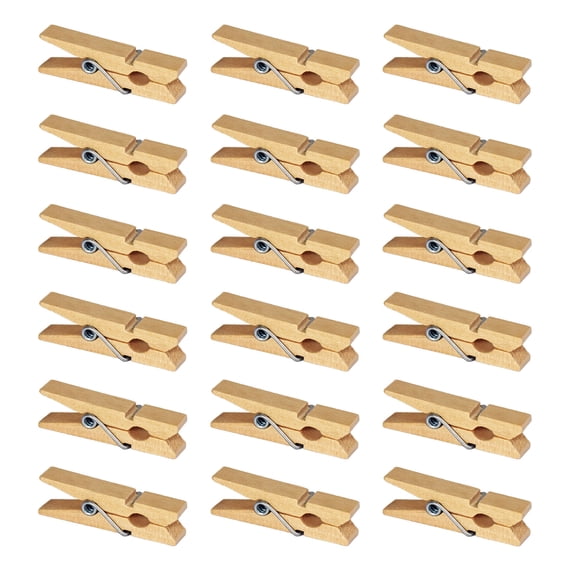 Mini Natural Wooden Clothespins, 60pcs, 1.4 Inch Photo Paper Peg Pin Craft Clips for Scrapbooking, Arts & Crafts, Hanging Photos (60pc Natural No Twine)