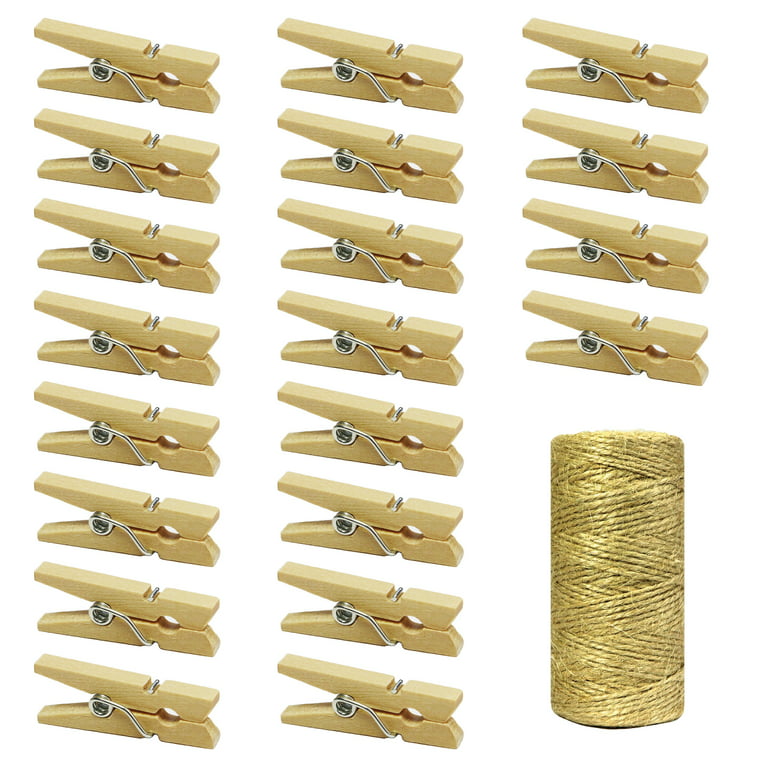 Sturdy Mini Clothes Pins for Photo, 150 Pcs 1 Inch Natural Wooden
