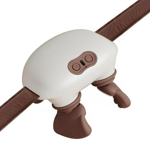 Mini Neck & Shoulder Massager with Heat, Portable 5D Kneading Shawl for Trapezius Muscle Relief, Cordless Deep Tissue Massager for Office, Home & Travel - Brown