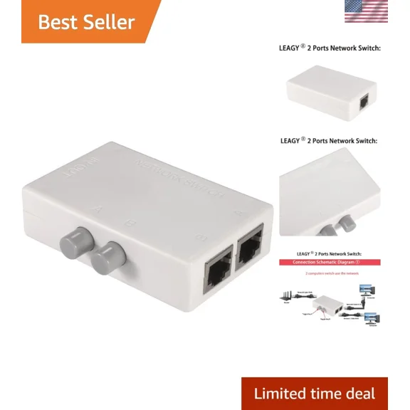 Mini Network Switch Hub 2 Ports, Touch Control Design Ideal For Home Office