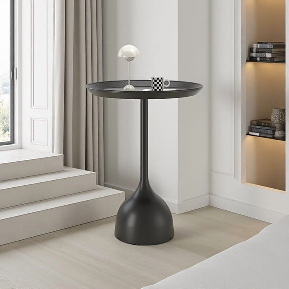 Mini Nightstand Side Table, 2 Colors Available, Modern Minimalist Round Table, Sofa Bedside Table, Iron Art Nightstand