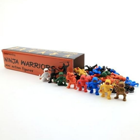 Mini Ninja Gaming Action Figures in Gift Box - Ninja Party Supplies - Ninja Kids Party Favor and Birthday Gift - Ninja Accessories - Easter Egg Fillers - Ninja Birthday Cake Topper - 36pcs