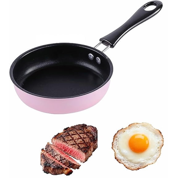 Mini Nonstick Frying Pan Small Skillet for Egg and Pancake, Maifan Stone Coating Omelet Pan with Heat-Resistant Handle, Compact Kitchen Cooking Tool for Real Food Play, 1 Count