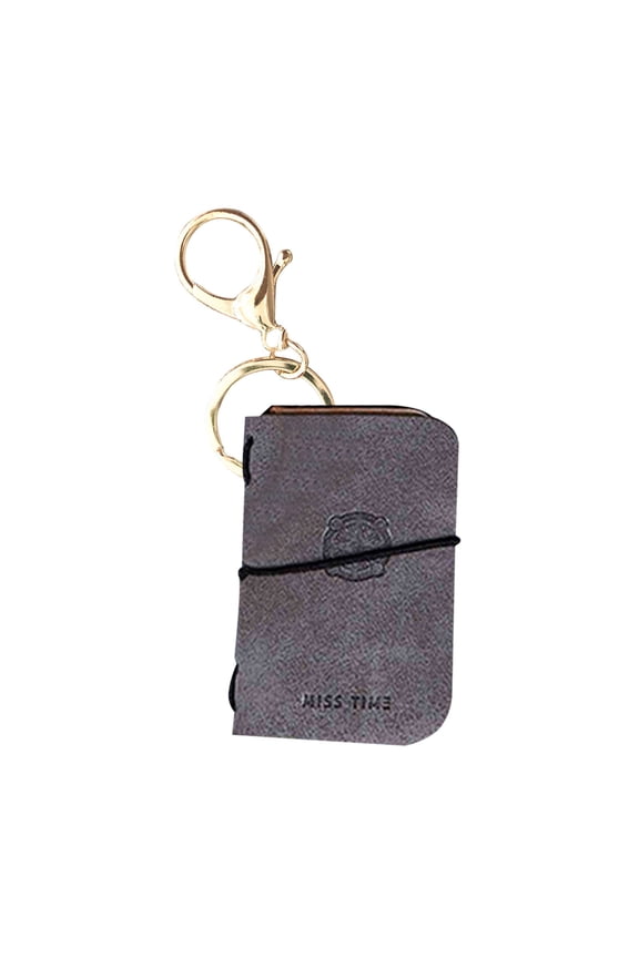 Mini Notebook Keychain Pendant, Faux Leather Portable Journal for Backpack Decor, Compact Pocket Notepad with Key Ring
