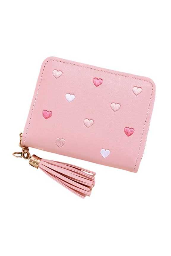 Mini Novelty Billfold Girls Wallets PU Leather Zippered Pouch for Small Items Storage and Travel