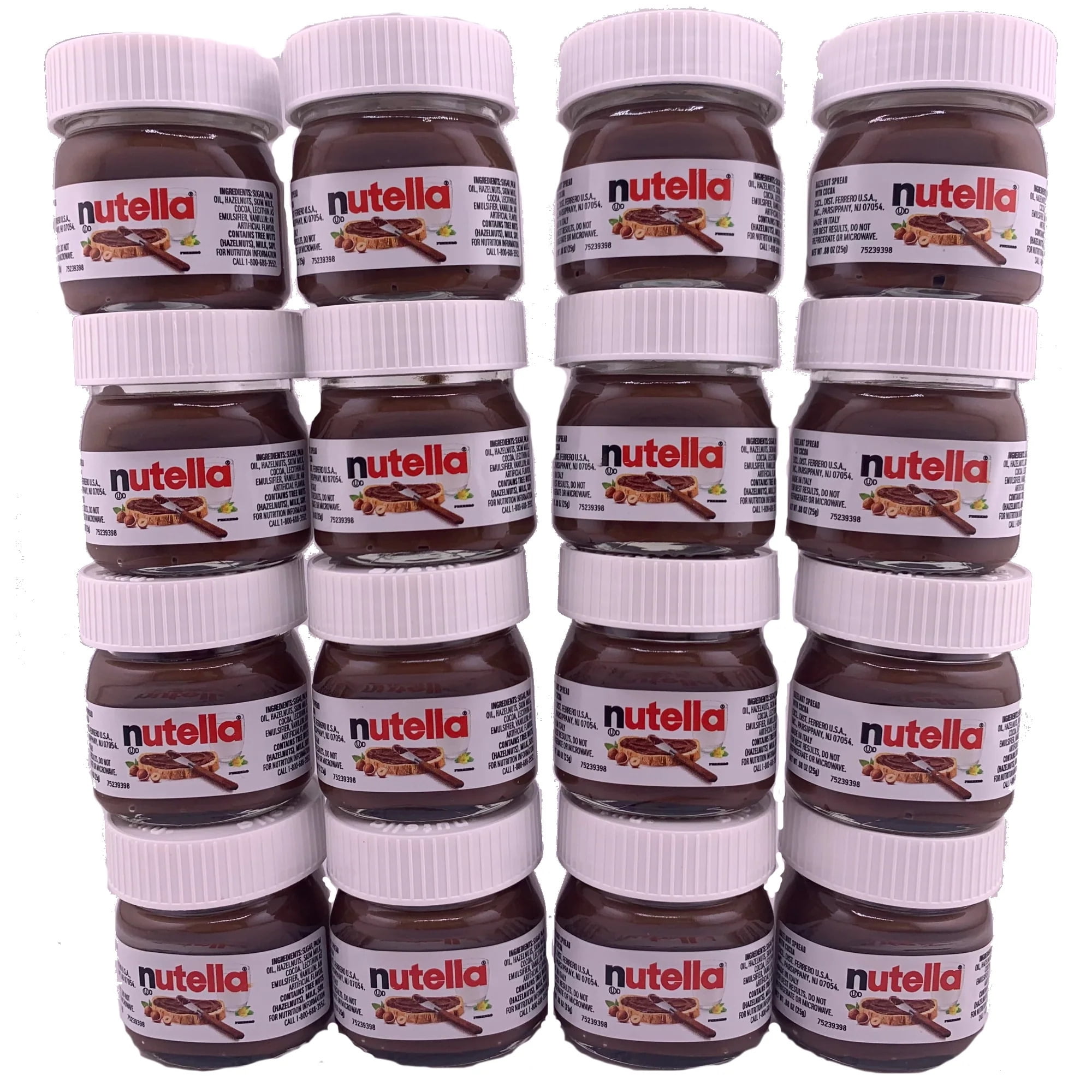 Mini Nutella Jars, 16 Pack of 0.88oz Glass Nutella Mini Jars by