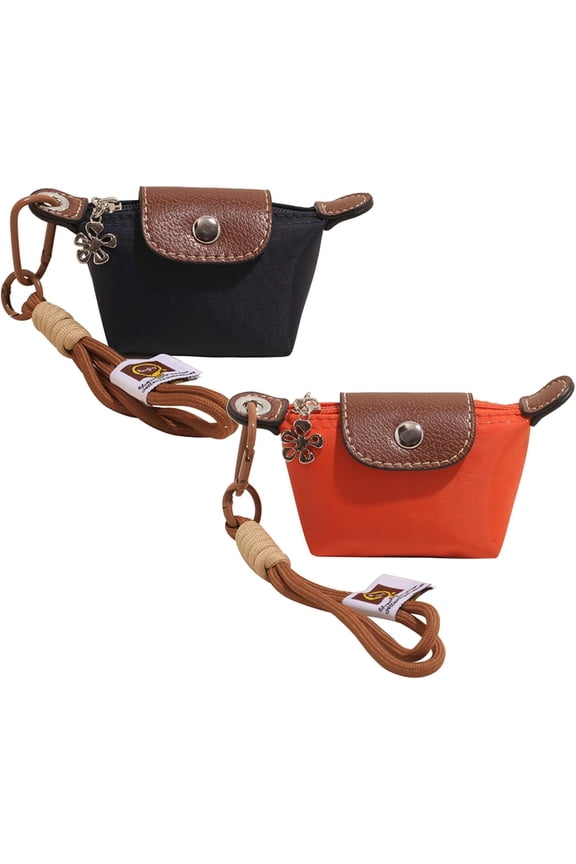 Mini Nylon Dumpling Bag, 12 Colors Detachable Nylon Wrist Strap Coin Purse Bag Charm, Small Change Purse Wallet Makeup Pouch with Zipper & Keychain for Women Travel and Storage