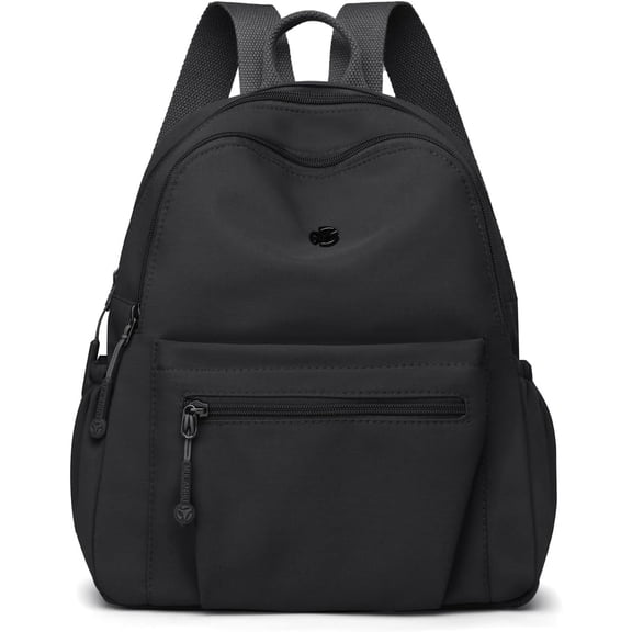 Mini Nylon Women Backpacks,11L Small Ladies backpacks Casual Lightweight Women Shopping Travel Daypack （Black)
