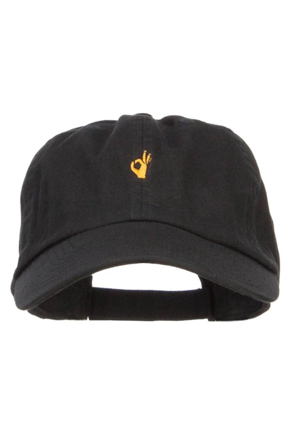 Mini OK Fingers Embroidered Low Cap - Black OSFM