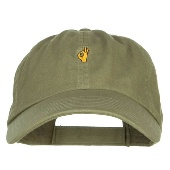 Mini OK Fingers Embroidered Low Cap - Olive OSFM