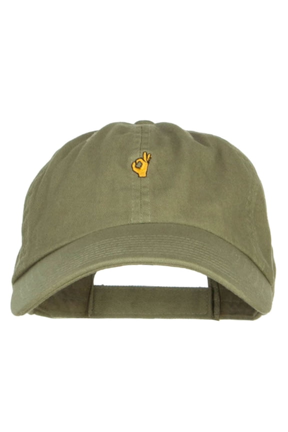 Mini OK Fingers Embroidered Low Cap - Olive OSFM