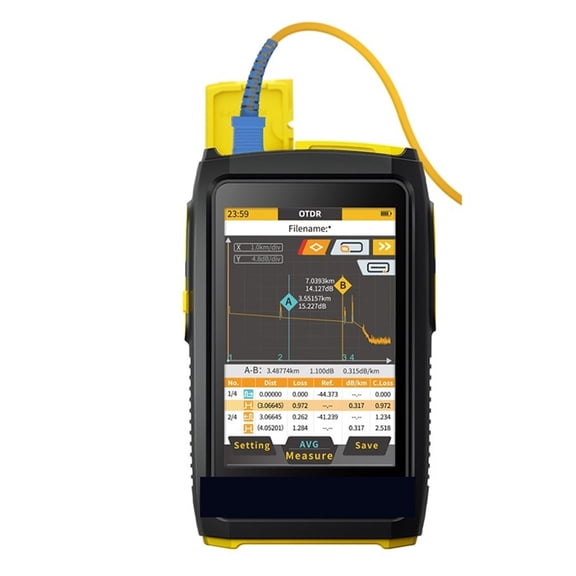 Mini OTDR 1310nm 1550nm 20dB Dual Wavelength Optical Fiber Reflectometer Touch Screen OPM Event Map Optic Tester ,Easy Operate