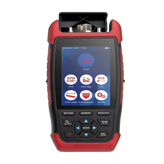 Mini OTDR Fiber Optic Reflectometer,1310/1550nm With 8 Functions VFL OPM OLS Event Map 22dB For 80km Fiber Cable Ethernet Tester