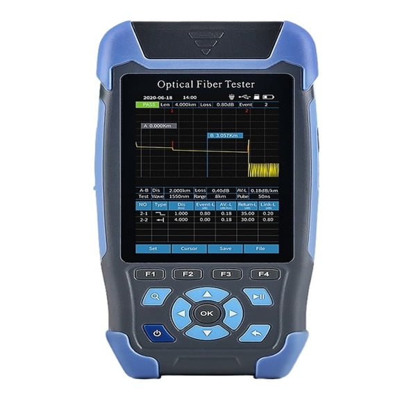 Mini OTDR Fiber Optic Reflectometer,AUA-900D With 9 Functions VFL OLS OPM Event Map 24dB For 64km Event Map Ethernet CableTester