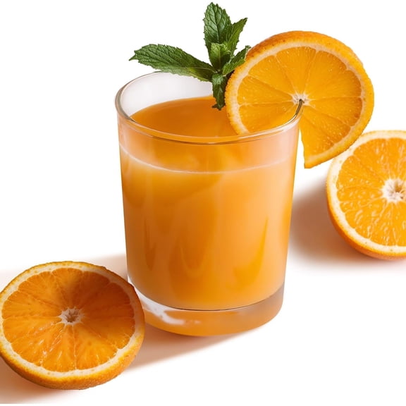 Mini Orange Fruit Juice Glasses, 5 oz, Set of 7 Small Durable Glass Tumblers, Dishwasher Safe