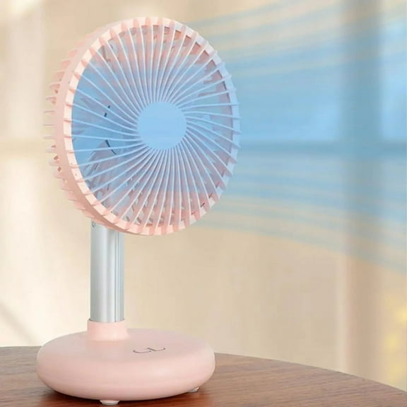 Mini Oscillating Fan USB Rechargeable Portable Battery-Operated Table Fan with 4 Speed Levels Desk Fan for Outdoor Pink