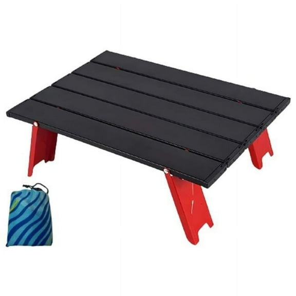 Mini Outdoor Aluminum Alloy Folding Table with picnic blanket