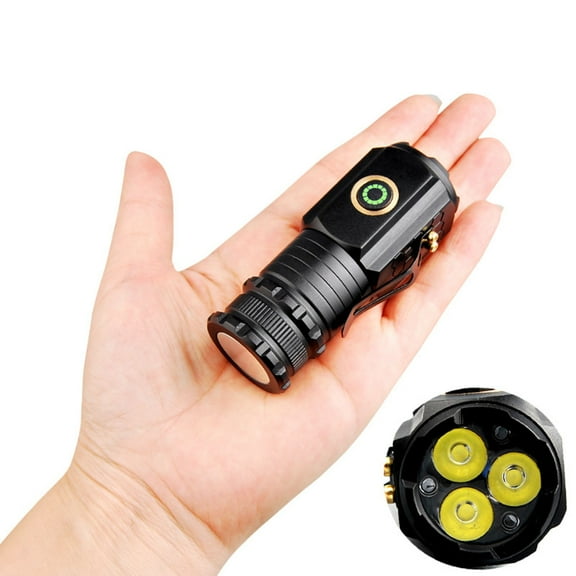 Mini Outdoor Flashlight with Strong Light, Portable Rechargeable LED Flashlight, 10W Power for Camping Hiking and Emergency Use